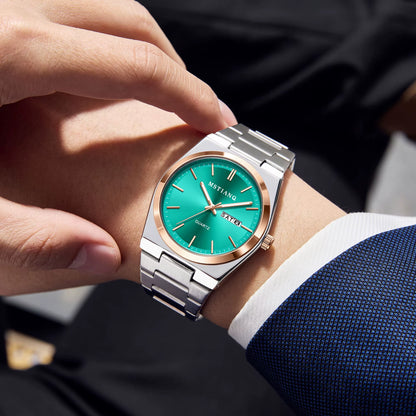 MSTIANQ S1 New Luxury Men'S Stainless Steel Quartz Watch Business Waterproof Men'S Reloj Clock Luminous Date Fashion Style