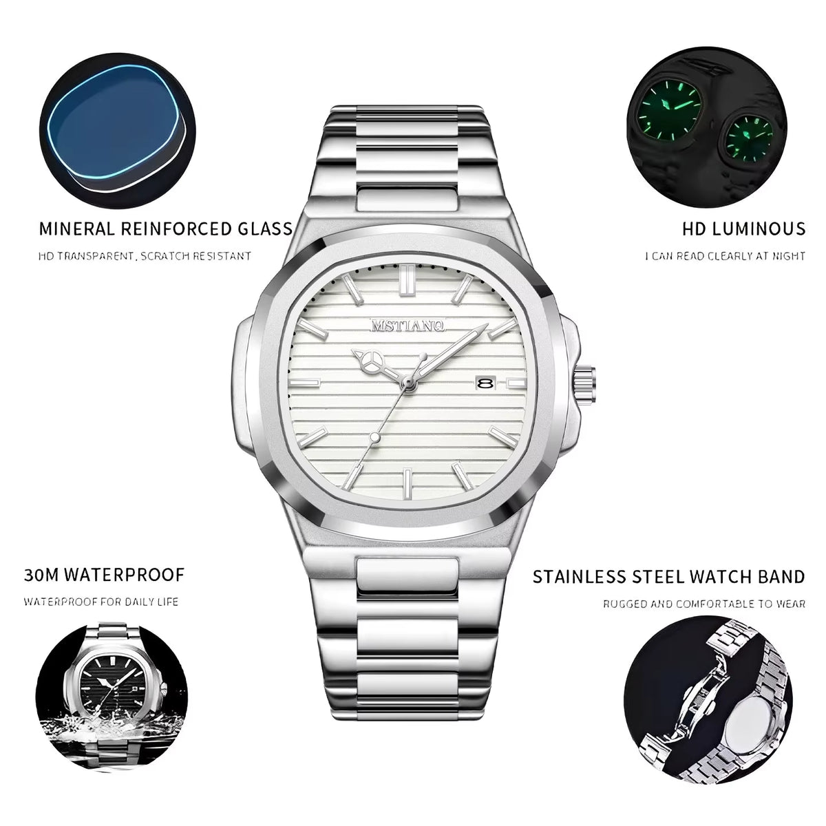 Customization Logo Wholesale Men'S Wristwatch Steel Luminous Relojes Watch for Man Quartz Watches Reloj Para Hombre
