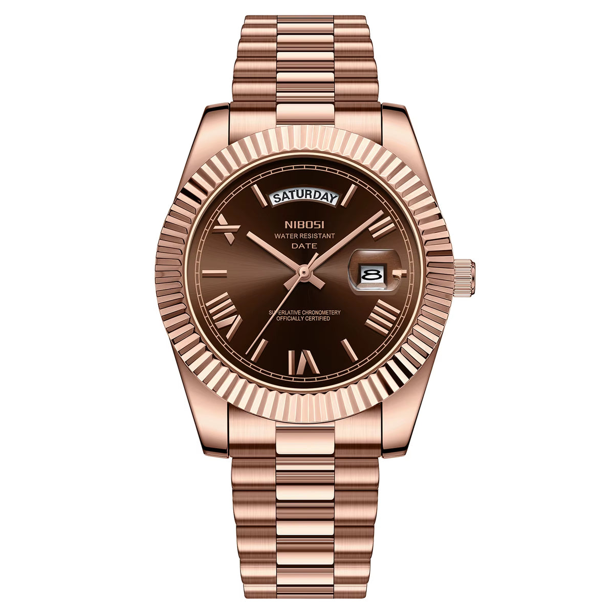 NIBOSI 2628 Luxury Fashion Brand Waterproof Custom OEM ODM Service Auto Date Week Quartz Watch