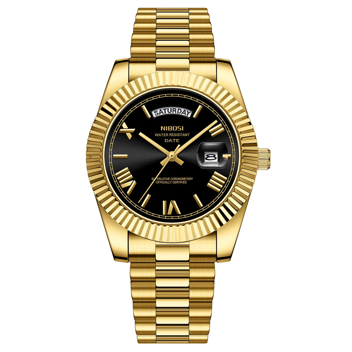 NIBOSI 2628 Luxury Fashion Brand Waterproof Custom OEM ODM Service Auto Date Week Quartz Watch