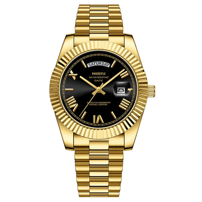 NIBOSI 2628 Luxury Fashion Brand Waterproof Custom OEM ODM Service Auto Date Week Quartz Watch