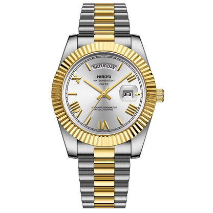 NIBOSI 2628 Luxury Fashion Brand Waterproof Custom OEM ODM Service Auto Date Week Quartz Watch