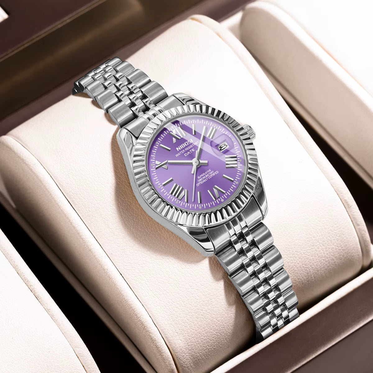 NIBOSI 2681 Elegant Stylish Gold Quartz Date Ladies Watches Fashion Luxury Vintage Women Watch
