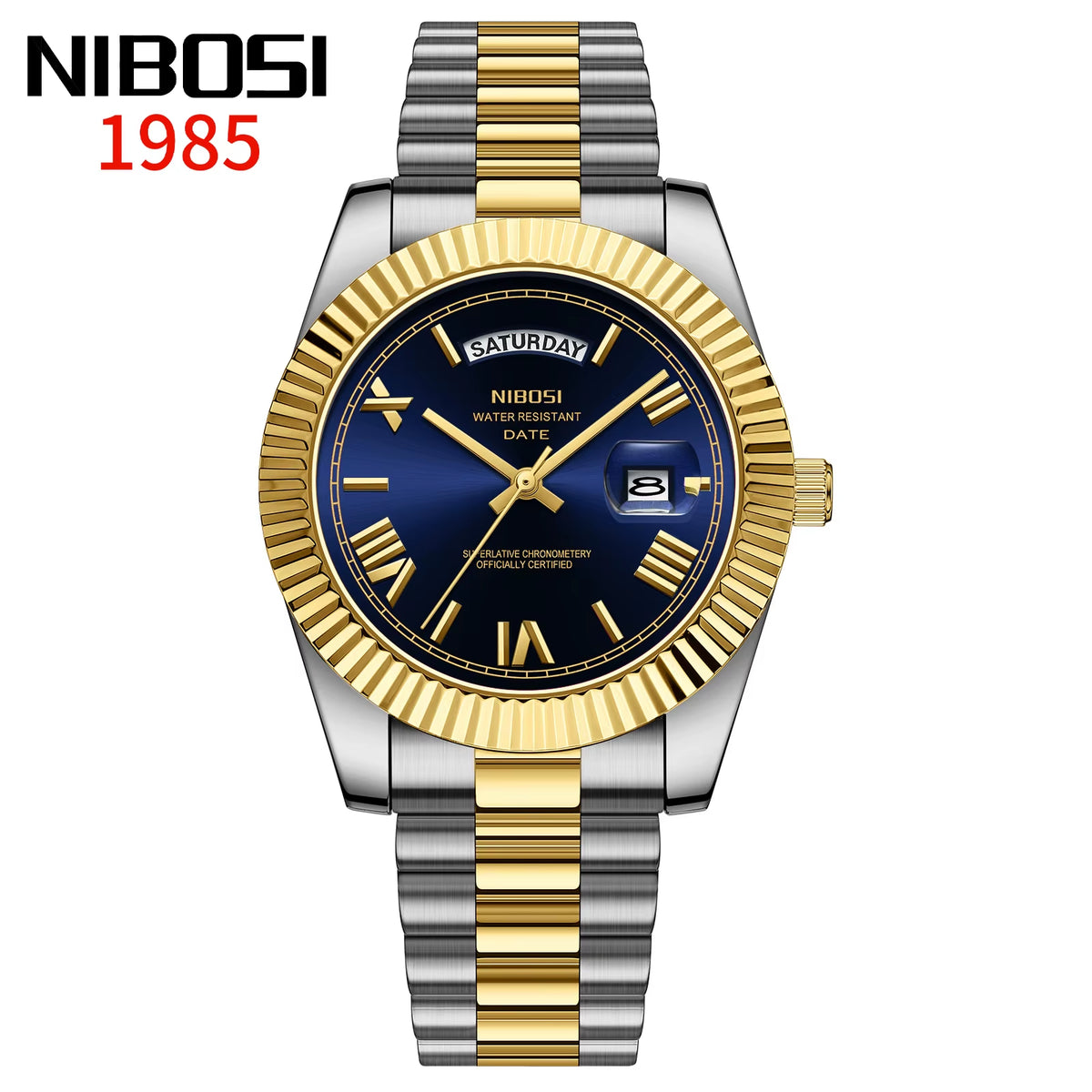NIBOSI 2628 Luxury Fashion Brand Waterproof Custom OEM ODM Service Auto Date Week Quartz Watch