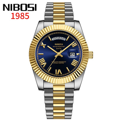 NIBOSI 2628 Luxury Fashion Brand Waterproof Custom OEM ODM Service Auto Date Week Quartz Watch