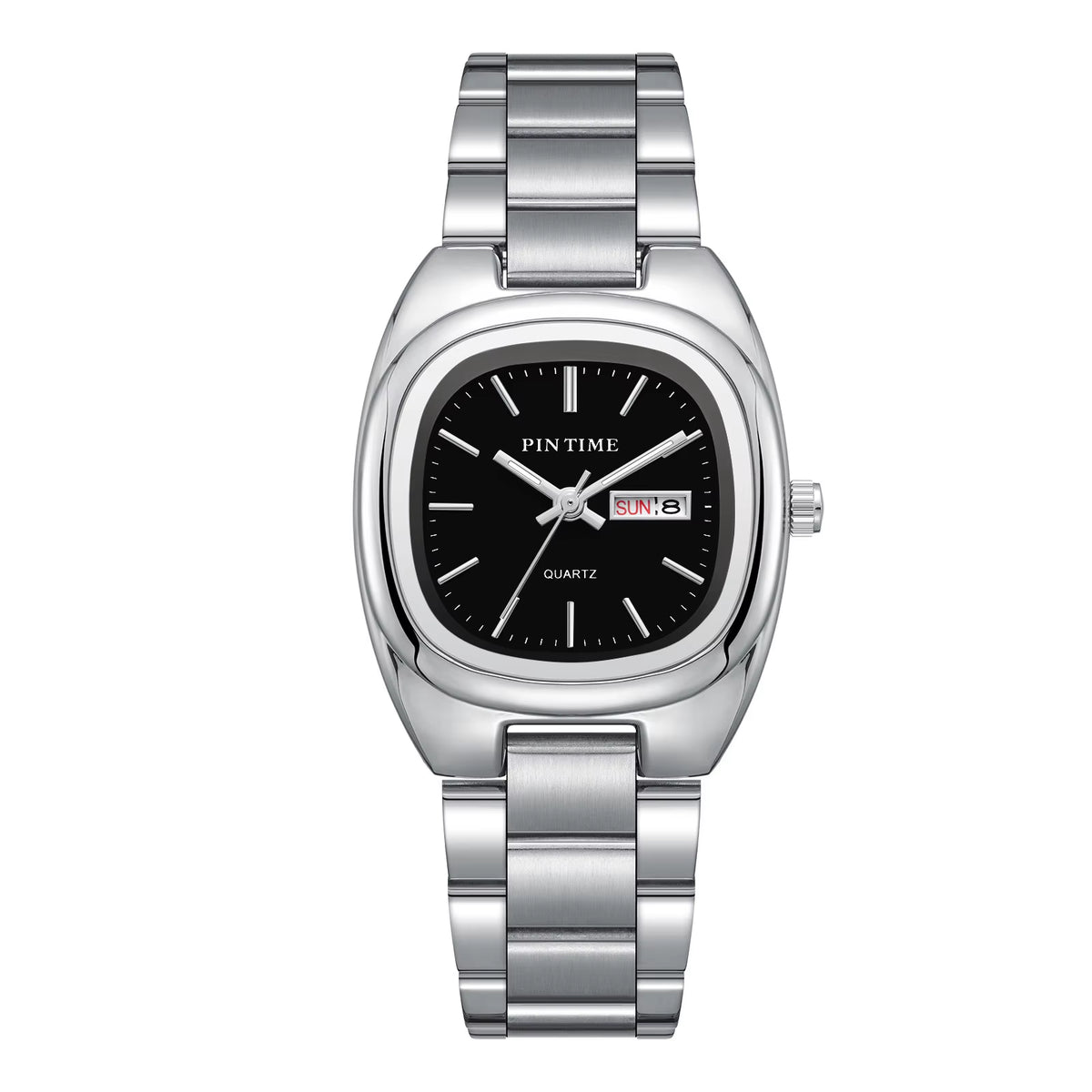 X-GEQCK Lady Fashion Quartz Watch Stainless Steel Glass Dial Pointer Luminous Luxury Butterfly Double Button Women'S