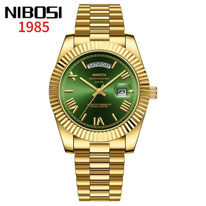 NIBOSI 2628 Luxury Fashion Brand Waterproof Custom OEM ODM Service Auto Date Week Quartz Watch