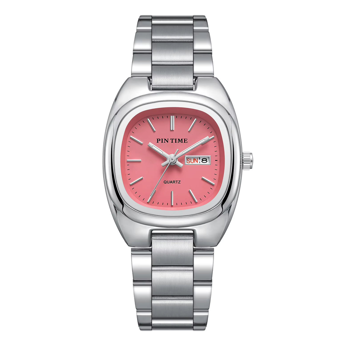 X-GEQCK Lady Fashion Quartz Watch Stainless Steel Glass Dial Pointer Luminous Luxury Butterfly Double Button Women'S