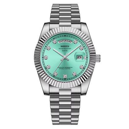 NIBOSI 2628 Luxury Fashion Brand Waterproof Custom OEM ODM Service Auto Date Week Quartz Watch