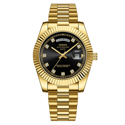 NIBOSI 2628 Luxury Fashion Brand Waterproof Custom OEM ODM Service Auto Date Week Quartz Watch