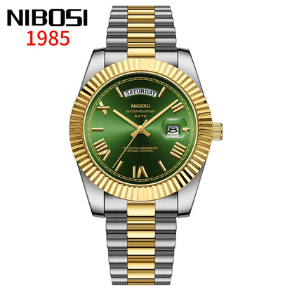 NIBOSI 2628 Luxury Fashion Brand Waterproof Custom OEM ODM Service Auto Date Week Quartz Watch