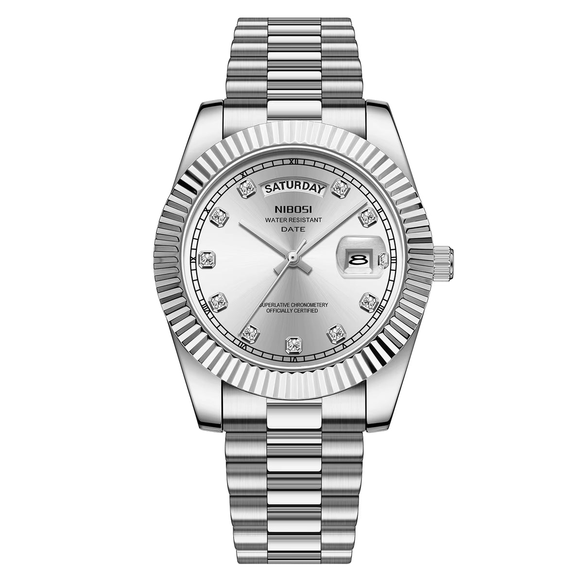 NIBOSI 2628 Luxury Fashion Brand Waterproof Custom OEM ODM Service Auto Date Week Quartz Watch