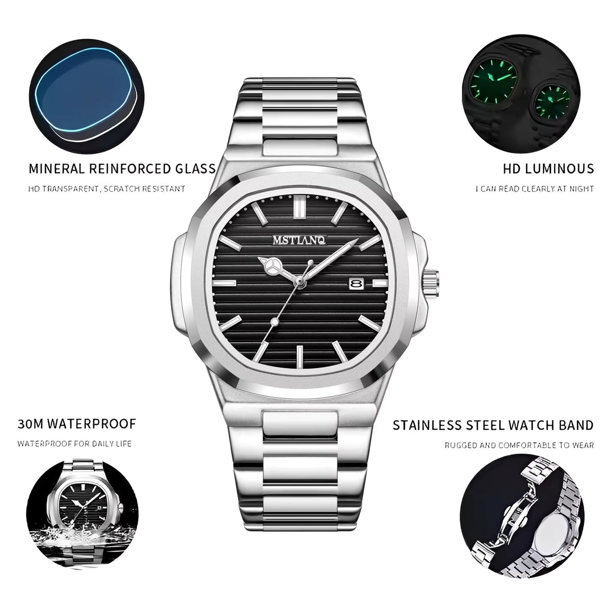 Customization Logo Wholesale Men'S Wristwatch Steel Luminous Relojes Watch for Man Quartz Watches Reloj Para Hombre