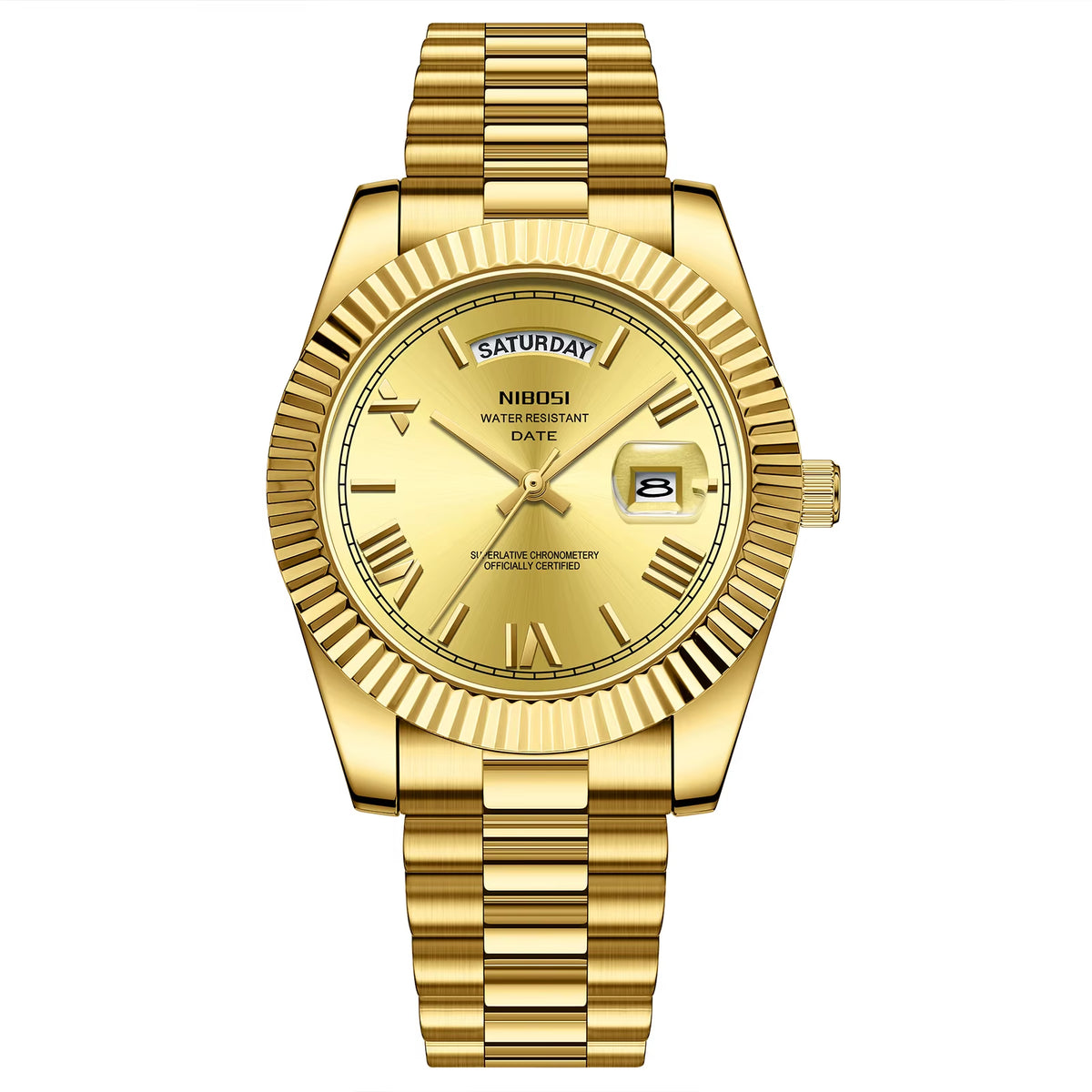 NIBOSI 2628 Luxury Fashion Brand Waterproof Custom OEM ODM Service Auto Date Week Quartz Watch