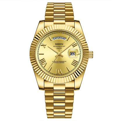 NIBOSI 2628 Luxury Fashion Brand Waterproof Custom OEM ODM Service Auto Date Week Quartz Watch