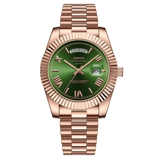 NIBOSI 2628 Fashion Casual Top Brand Reloj Montre Stainless Steel Strap Men Quartz Watches Date Calendar Waterproof Wrist Watch