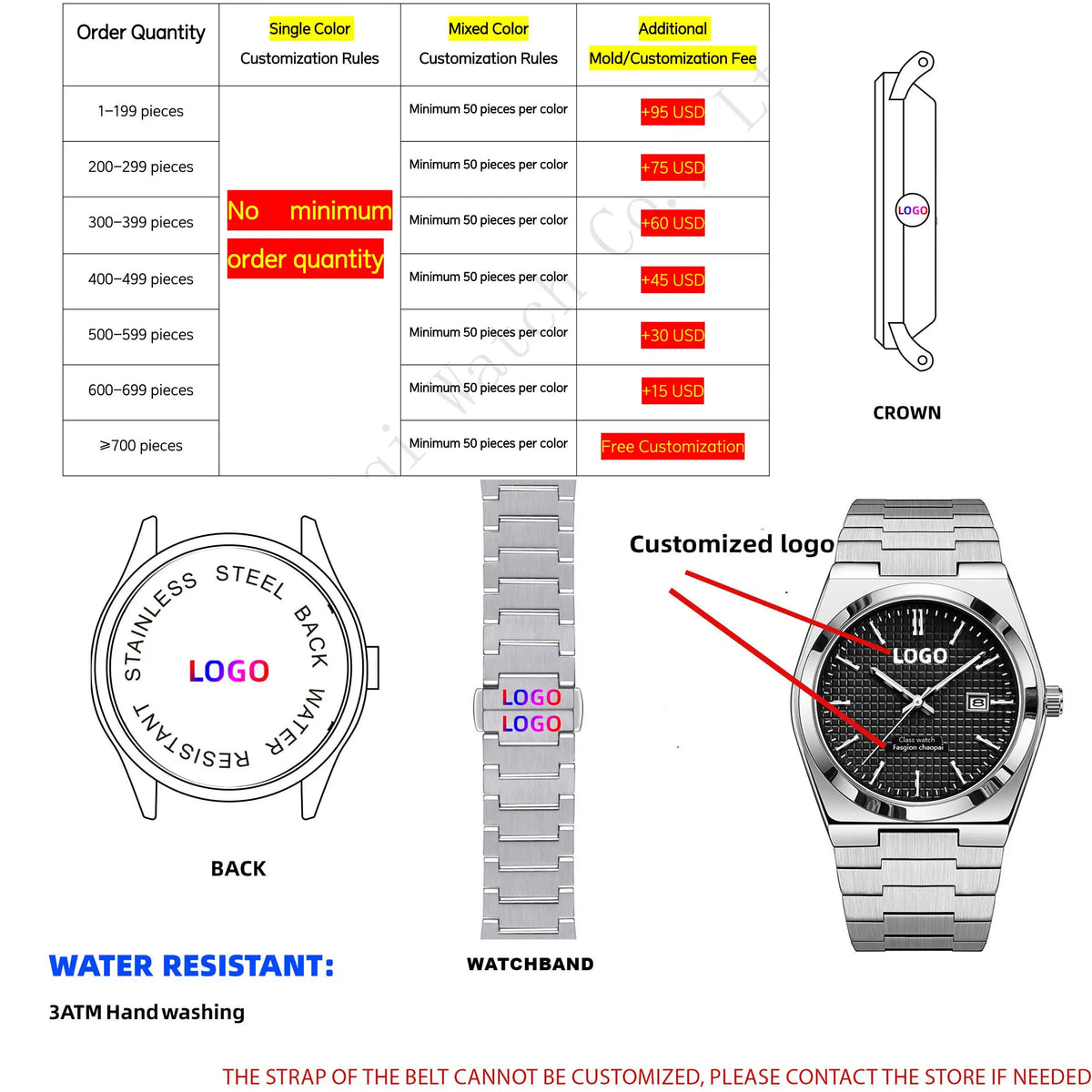 Customization Logo Wholesale Men'S Wristwatch Steel Luminous Relojes Watch for Man Quartz Watches Reloj Para Hombre