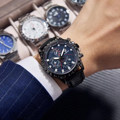For New Luxury Sports Quartz Watch Men Waterproof 3BAR Alloy Case Coin Design Antique Fashion Charm Casual Wristwatch