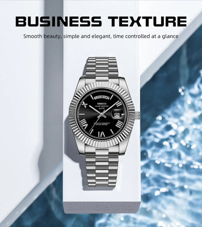 NIBOSI 2628 Fashion Casual Top Brand Reloj Montre Stainless Steel Strap Men Quartz Watches Date Calendar Waterproof Wrist Watch