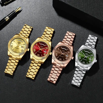 NIBOSI 2628 Fashion Casual Top Brand Reloj Montre Stainless Steel Strap Men Quartz Watches Date Calendar Waterproof Wrist Watch