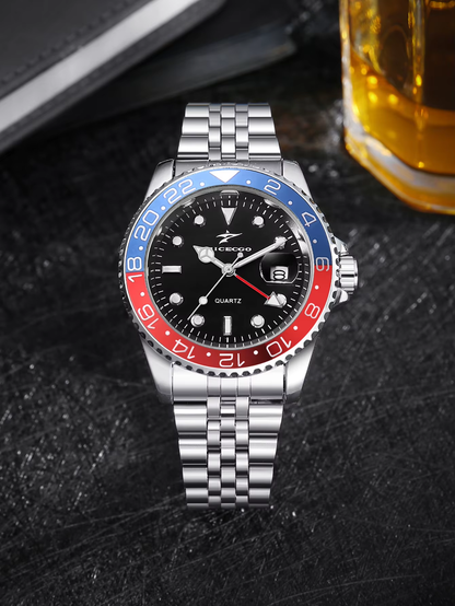 Wholesale Men'S Quartz Watches Multi-Color Luxury 41Mm Black Dial Stainless Steel 20Mm Customized Logo Classic Antique Simple