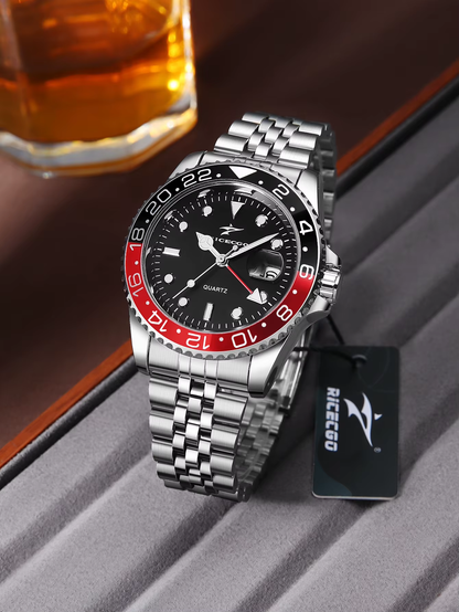 Wholesale Men'S Quartz Watches Multi-Color Luxury 41Mm Black Dial Stainless Steel 20Mm Customized Logo Classic Antique Simple