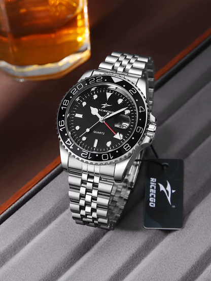 Wholesale Men'S Quartz Watches Multi-Color Luxury 41Mm Black Dial Stainless Steel 20Mm Customized Logo Classic Antique Simple