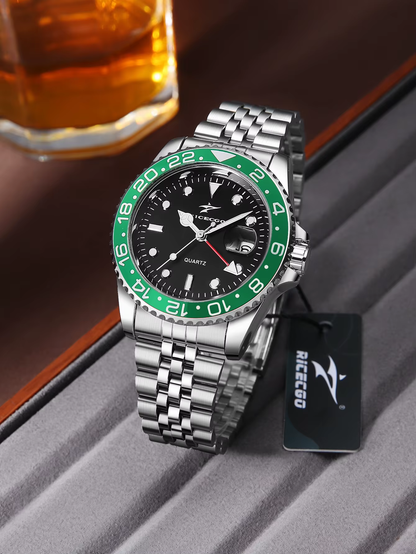 Wholesale Men'S Quartz Watches Multi-Color Luxury 41Mm Black Dial Stainless Steel 20Mm Customized Logo Classic Antique Simple