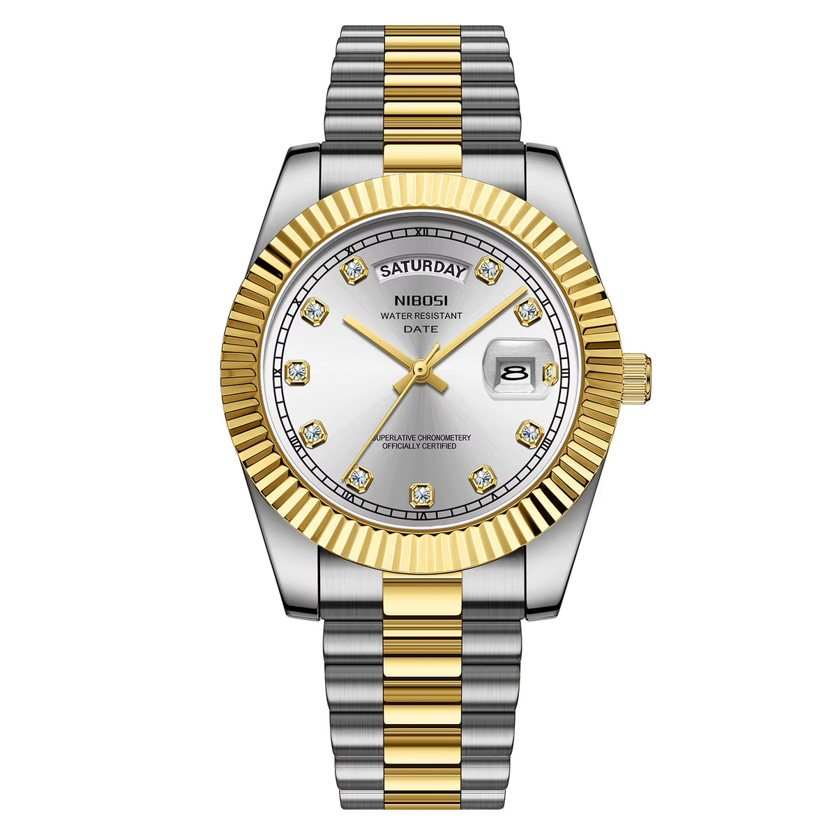 NIBOSI 2628 Luxury Fashion Brand Waterproof Custom OEM ODM Service Auto Date Week Quartz Watch