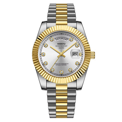 NIBOSI 2628 Luxury Fashion Brand Waterproof Custom OEM ODM Service Auto Date Week Quartz Watch
