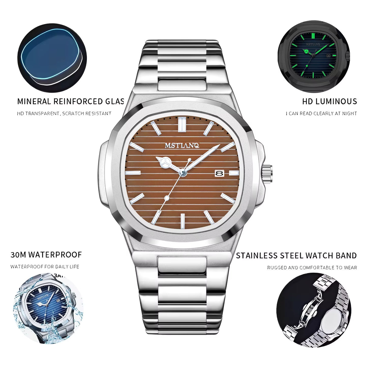 Customization Logo Wholesale Men'S Wristwatch Steel Luminous Relojes Watch for Man Quartz Watches Reloj Para Hombre
