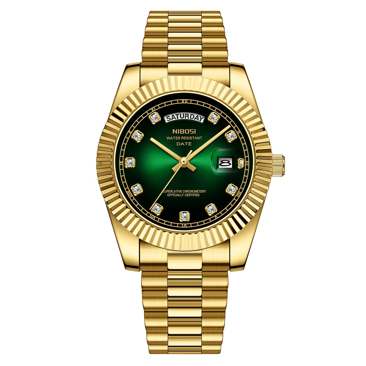 NIBOSI 2628 Luxury Fashion Brand Waterproof Custom OEM ODM Service Auto Date Week Quartz Watch