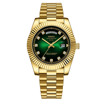 NIBOSI 2628 Luxury Fashion Brand Waterproof Custom OEM ODM Service Auto Date Week Quartz Watch