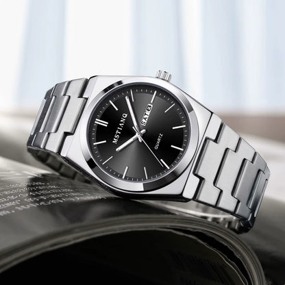 MSTIANQ S1 New Luxury Men'S Stainless Steel Quartz Watch Business Waterproof Men'S Reloj Clock Luminous Date Fashion Style