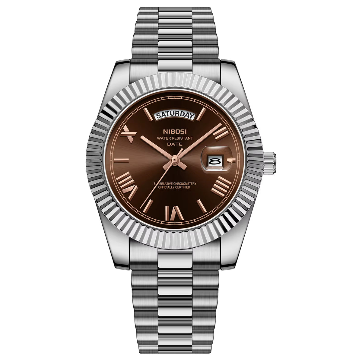 NIBOSI 2628 Luxury Fashion Brand Waterproof Custom OEM ODM Service Auto Date Week Quartz Watch