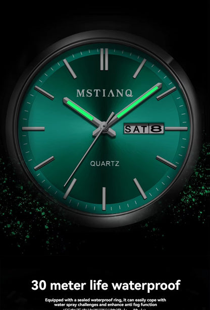 MSTIANQ S1 New Luxury Men'S Stainless Steel Quartz Watch Business Waterproof Men'S Reloj Clock Luminous Date Fashion Style