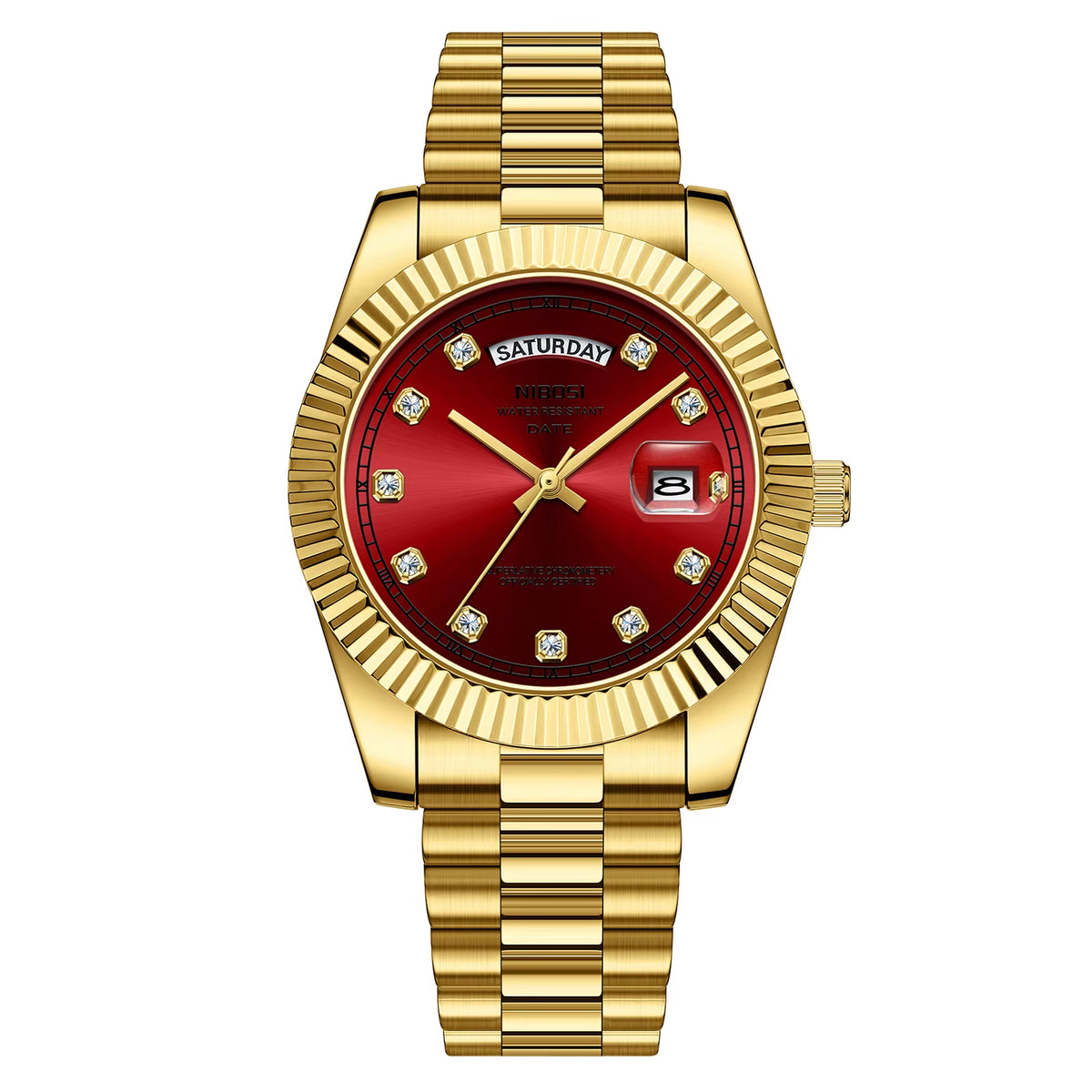 NIBOSI 2628 Luxury Fashion Brand Waterproof Custom OEM ODM Service Auto Date Week Quartz Watch