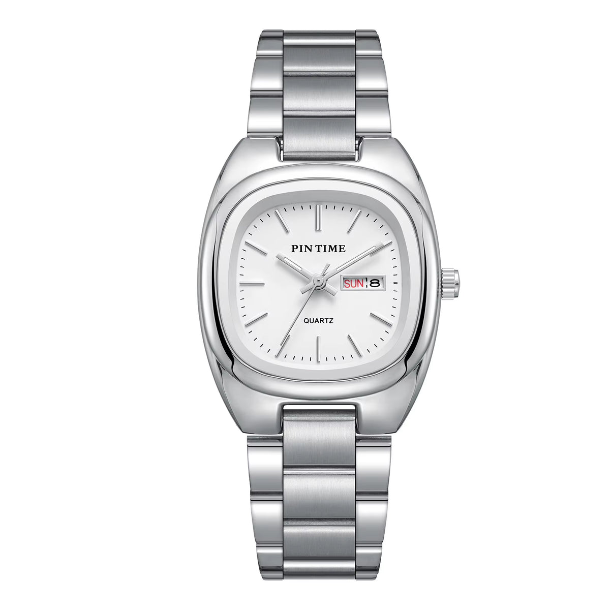 X-GEQCK Lady Fashion Quartz Watch Stainless Steel Glass Dial Pointer Luminous Luxury Butterfly Double Button Women'S
