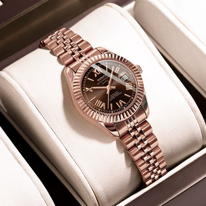 NIBOSI 2681 Elegant Stylish Gold Quartz Date Ladies Watches Fashion Luxury Vintage Women Watch