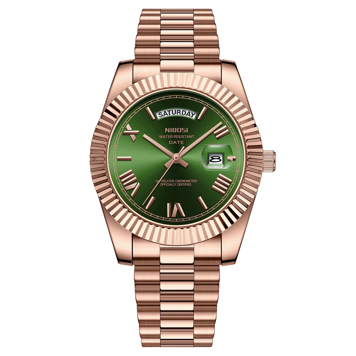 NIBOSI 2628 Luxury Fashion Brand Waterproof Custom OEM ODM Service Auto Date Week Quartz Watch