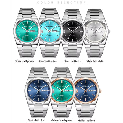 MSTIANQ S1 New Luxury Men'S Stainless Steel Quartz Watch Business Waterproof Men'S Reloj Clock Luminous Date Fashion Style
