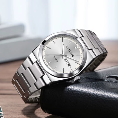 MSTIANQ S1 New Luxury Men'S Stainless Steel Quartz Watch Business Waterproof Men'S Reloj Clock Luminous Date Fashion Style