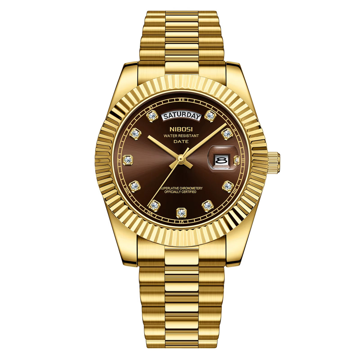 NIBOSI 2628 Luxury Fashion Brand Waterproof Custom OEM ODM Service Auto Date Week Quartz Watch