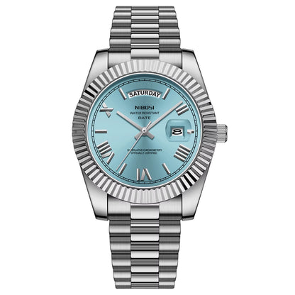 NIBOSI 2628 Luxury Fashion Brand Waterproof Custom OEM ODM Service Auto Date Week Quartz Watch