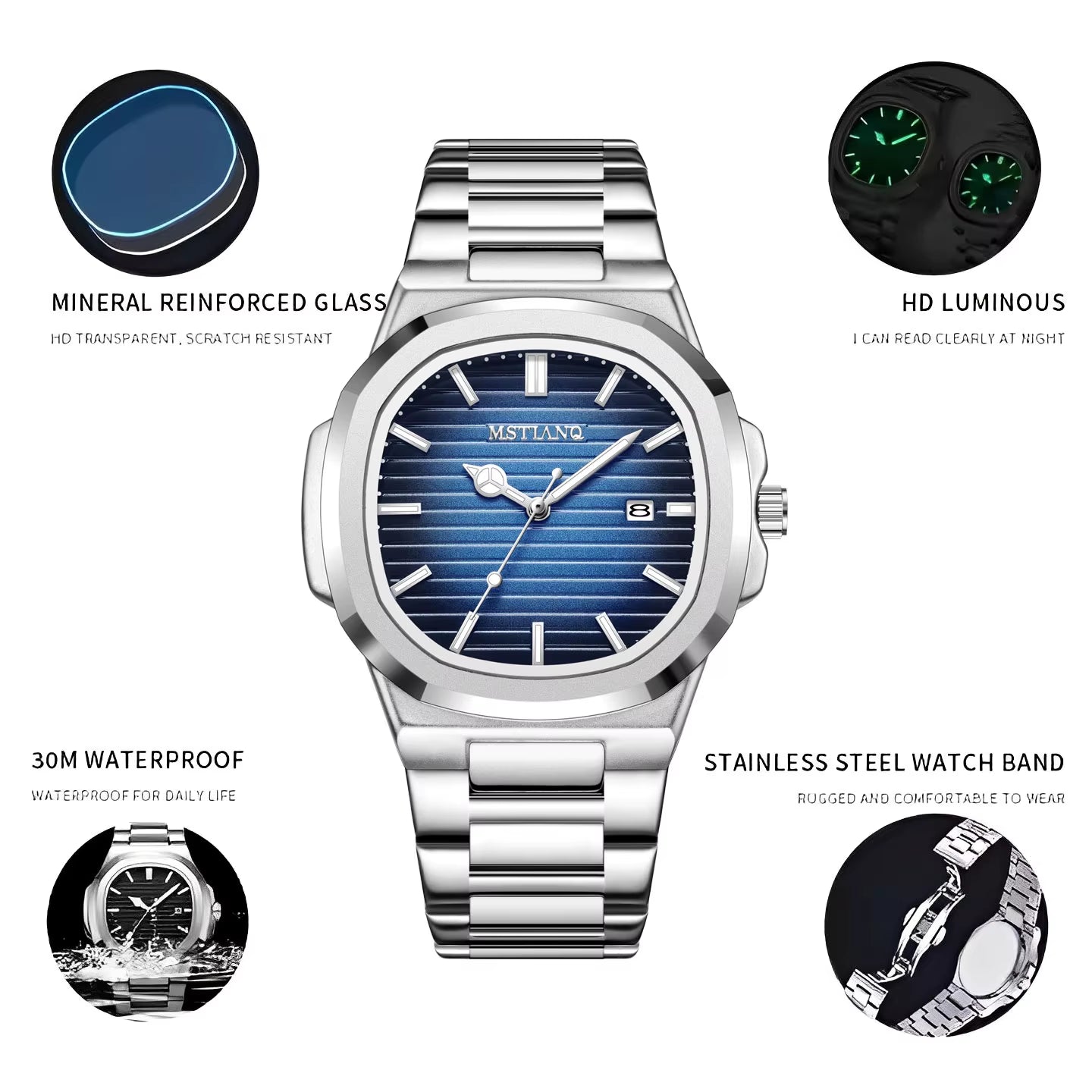 Customization Logo Wholesale Men'S Wristwatch Steel Luminous Relojes Watch for Man Quartz Watches Reloj Para Hombre