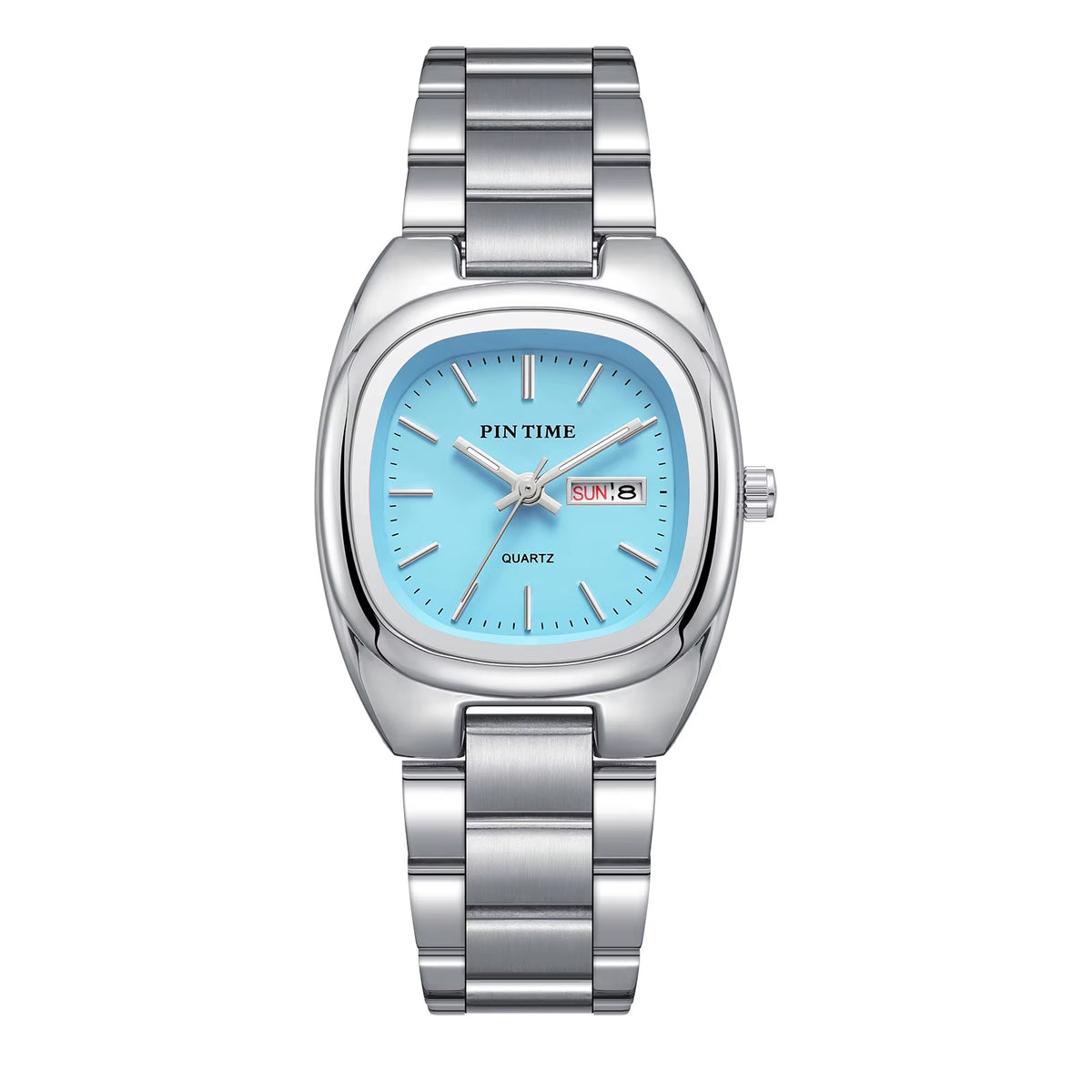 X-GEQCK Lady Fashion Quartz Watch Stainless Steel Glass Dial Pointer Luminous Luxury Butterfly Double Button Women'S